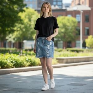 Forever 21 //Distressed Denim Skirt